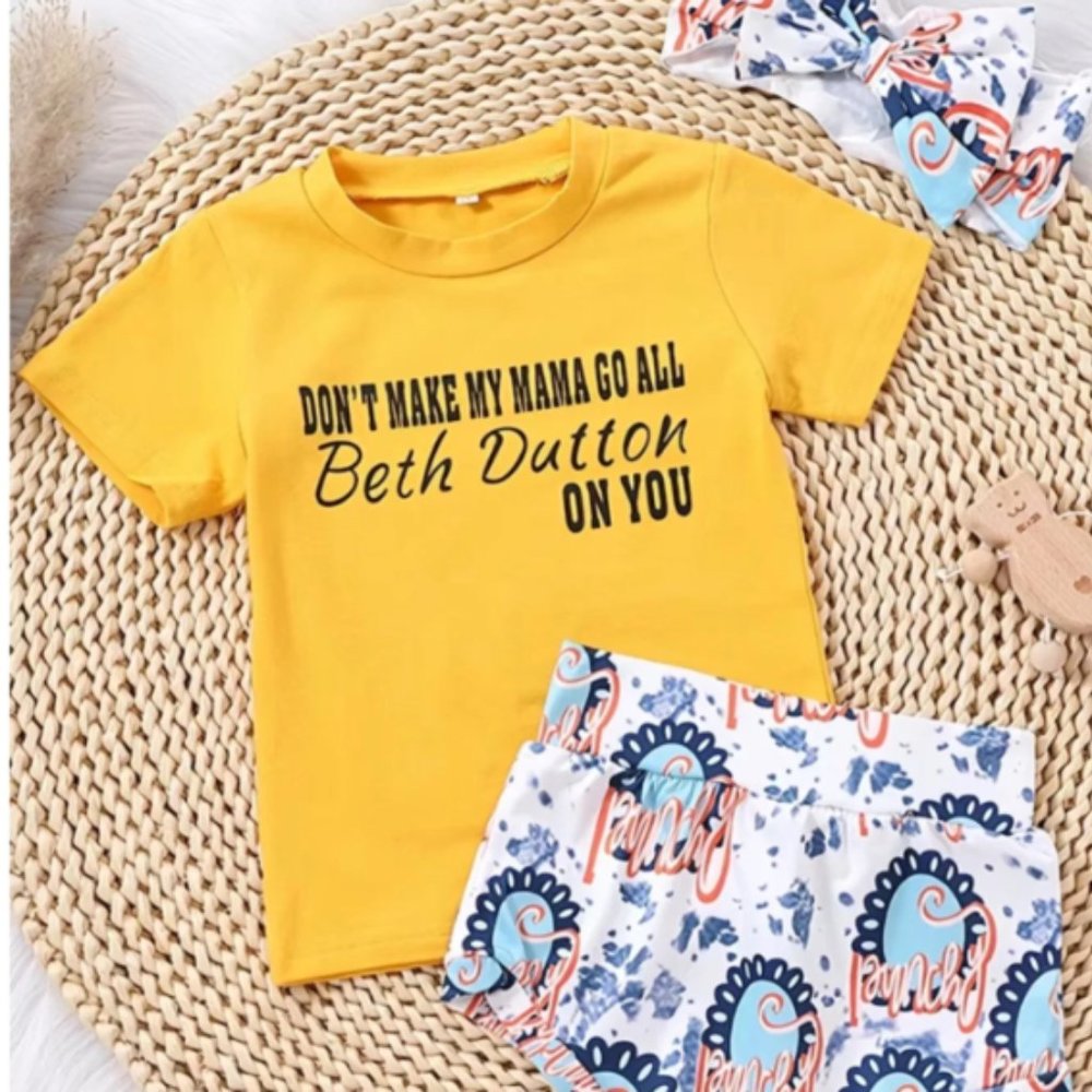 Baby Girl Yellowston Beth Dutton Boutique Outfit NIP size 3-6 months